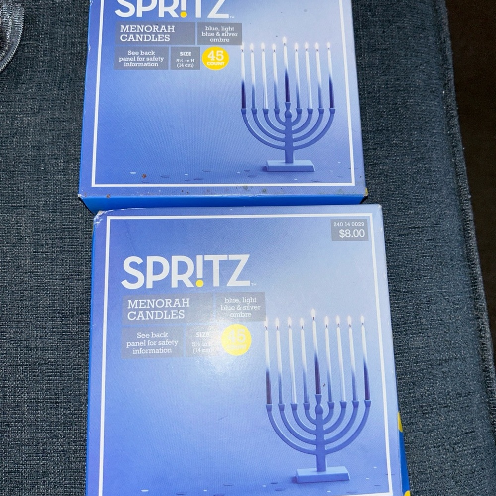 Spritz Blue and White Menorah Candles